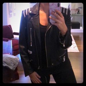The Kooples black leather Moto jacket